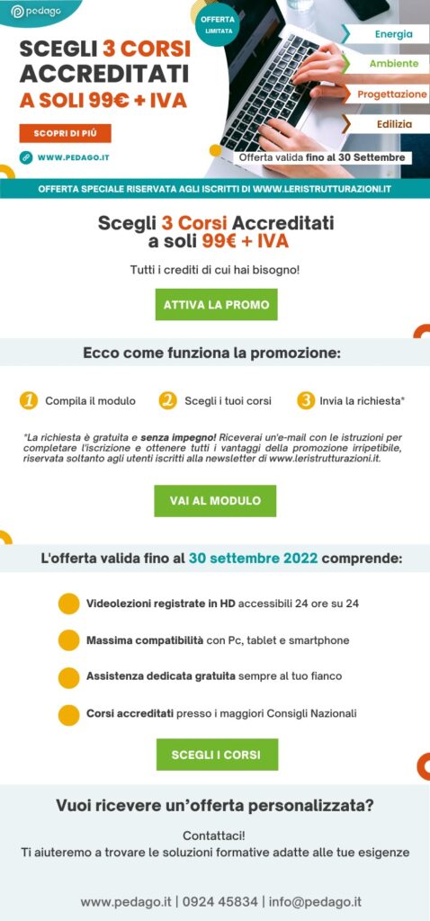 LeRistrutturazioni formazione: 3 corsi accreditati a soli 99,00 euro